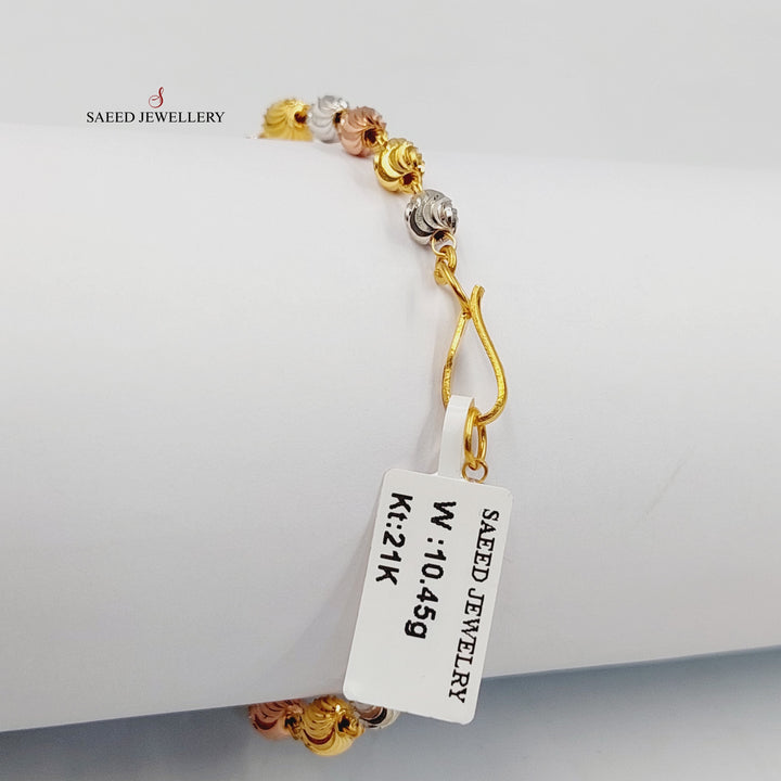 21K Gold Balls Bracelet by Saeed Jewelry - Image 4