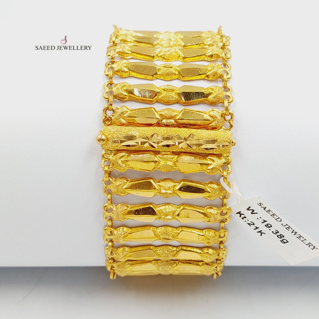 21K Gold Carpet Bracelet by Saeed Jewelry - Image 2