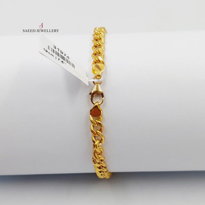 21K Gold Clover Bracelet by Saeed Jewelry - Image 4