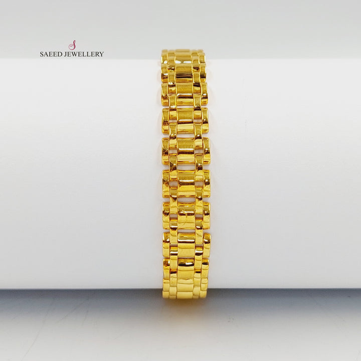 21K Gold Crown Cuban Links Bracelet by Saeed Jewelry - Image 2