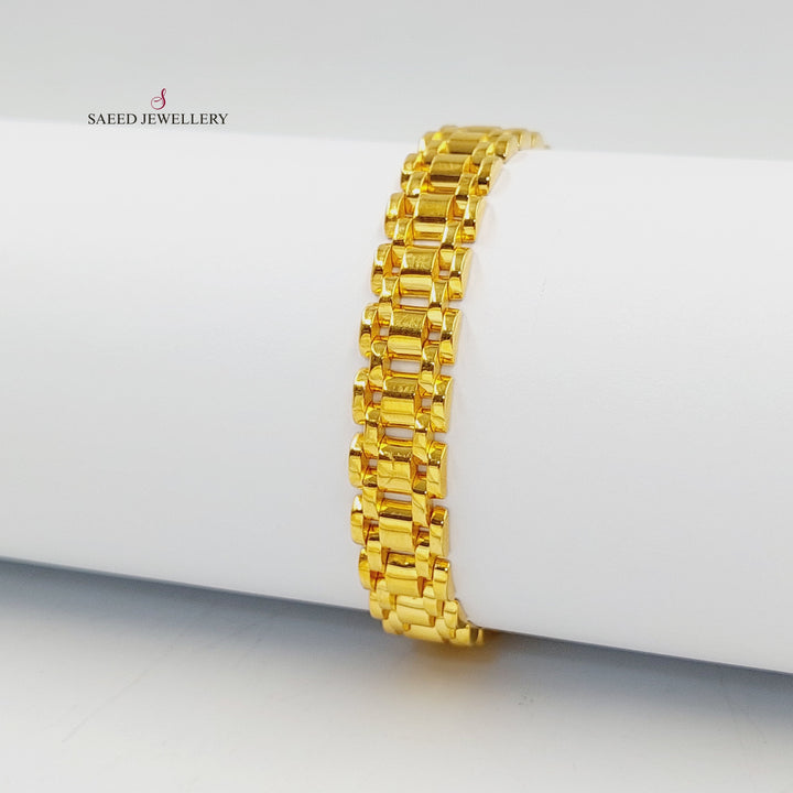 21K Gold Crown Cuban Links Bracelet by Saeed Jewelry - Image 6