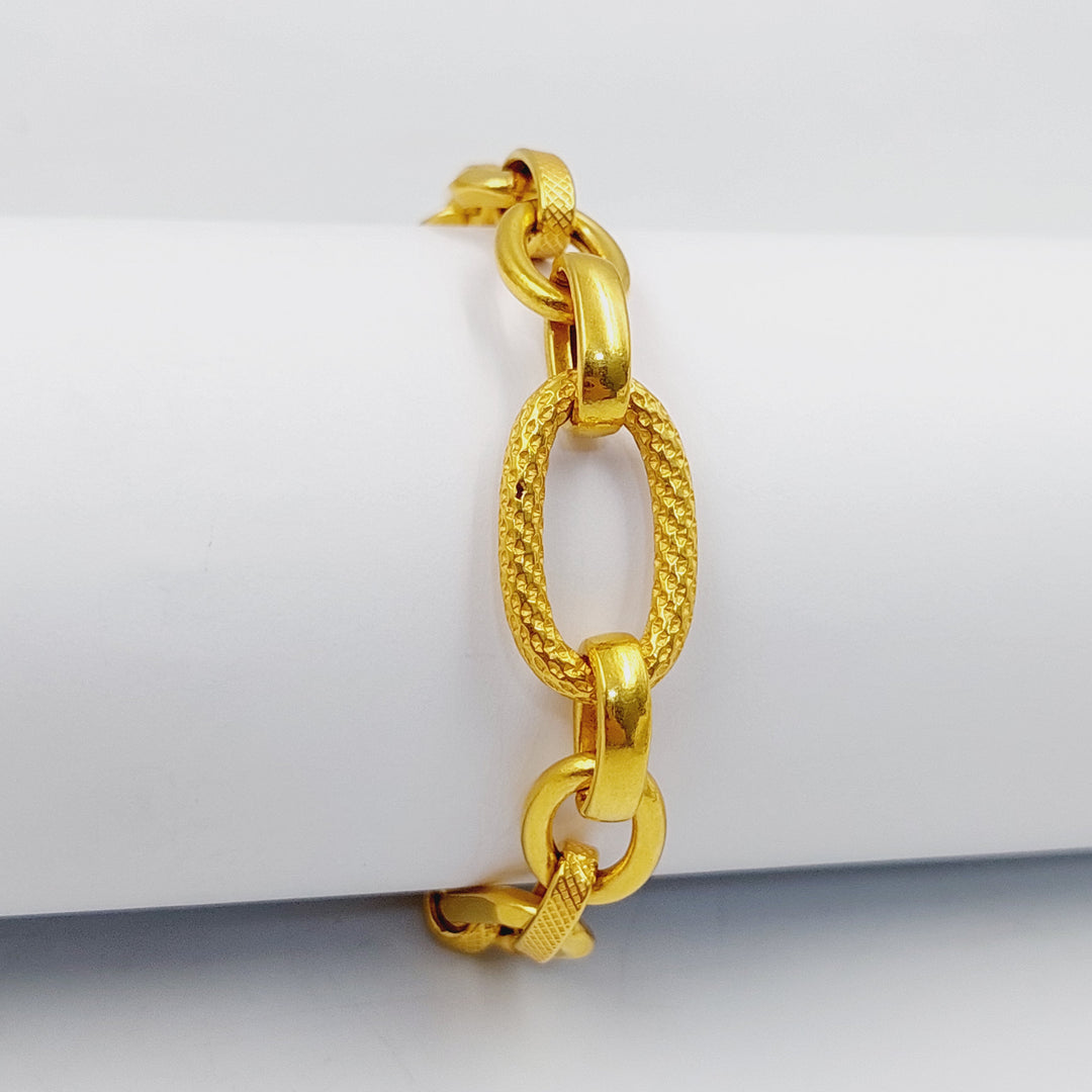 21K Gold Cuban Links Bracelet by Saeed Jewelry - Image 3