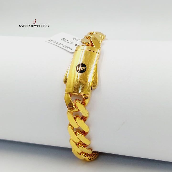 21K Gold Cuban Links Bracelet by Saeed Jewelry - Image 4