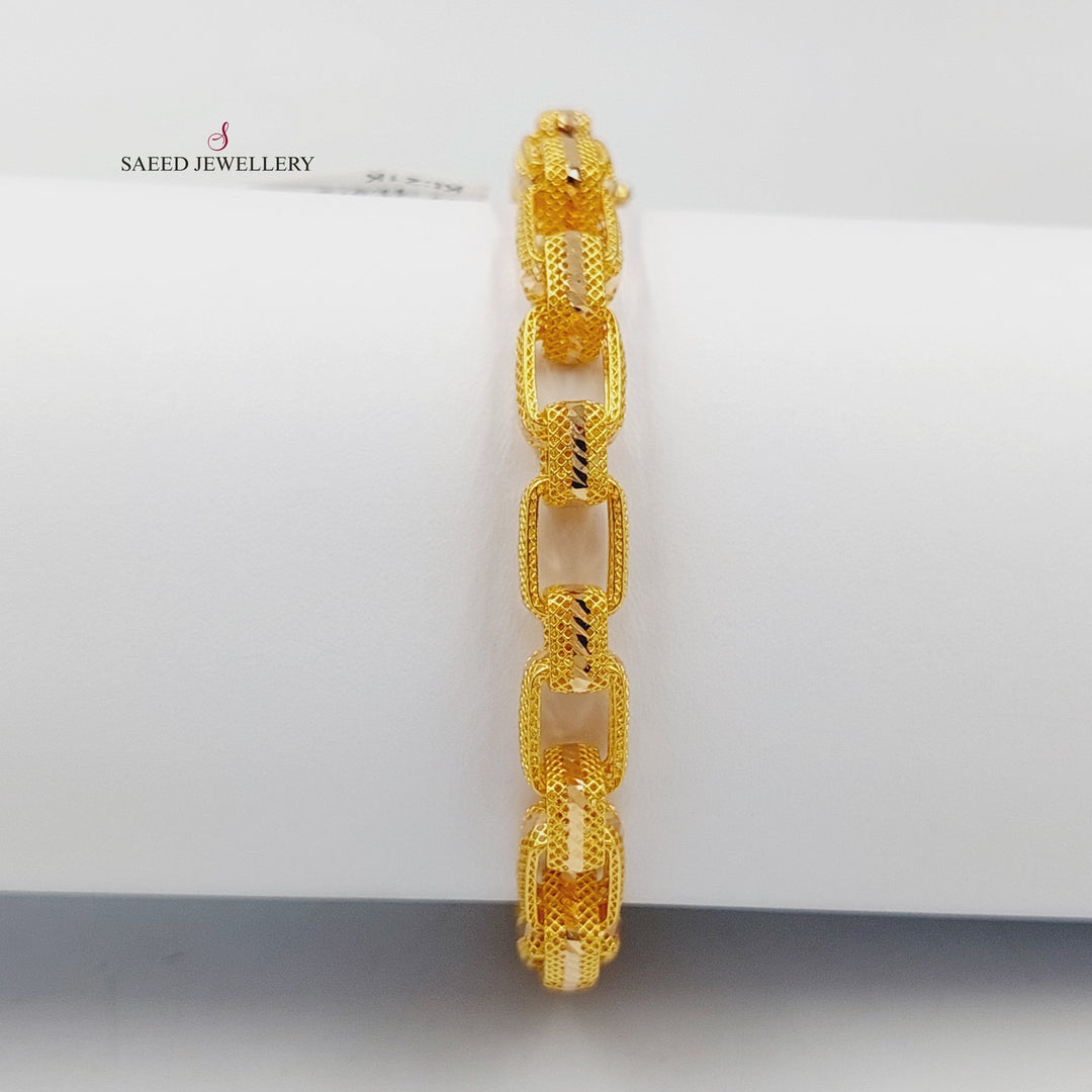 21K Gold Cuban Links Bracelet by Saeed Jewelry - Image 5