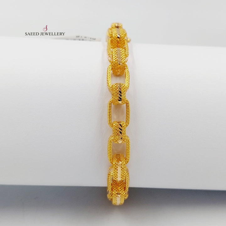 21K Gold Cuban Links Bracelet by Saeed Jewelry - Image 5