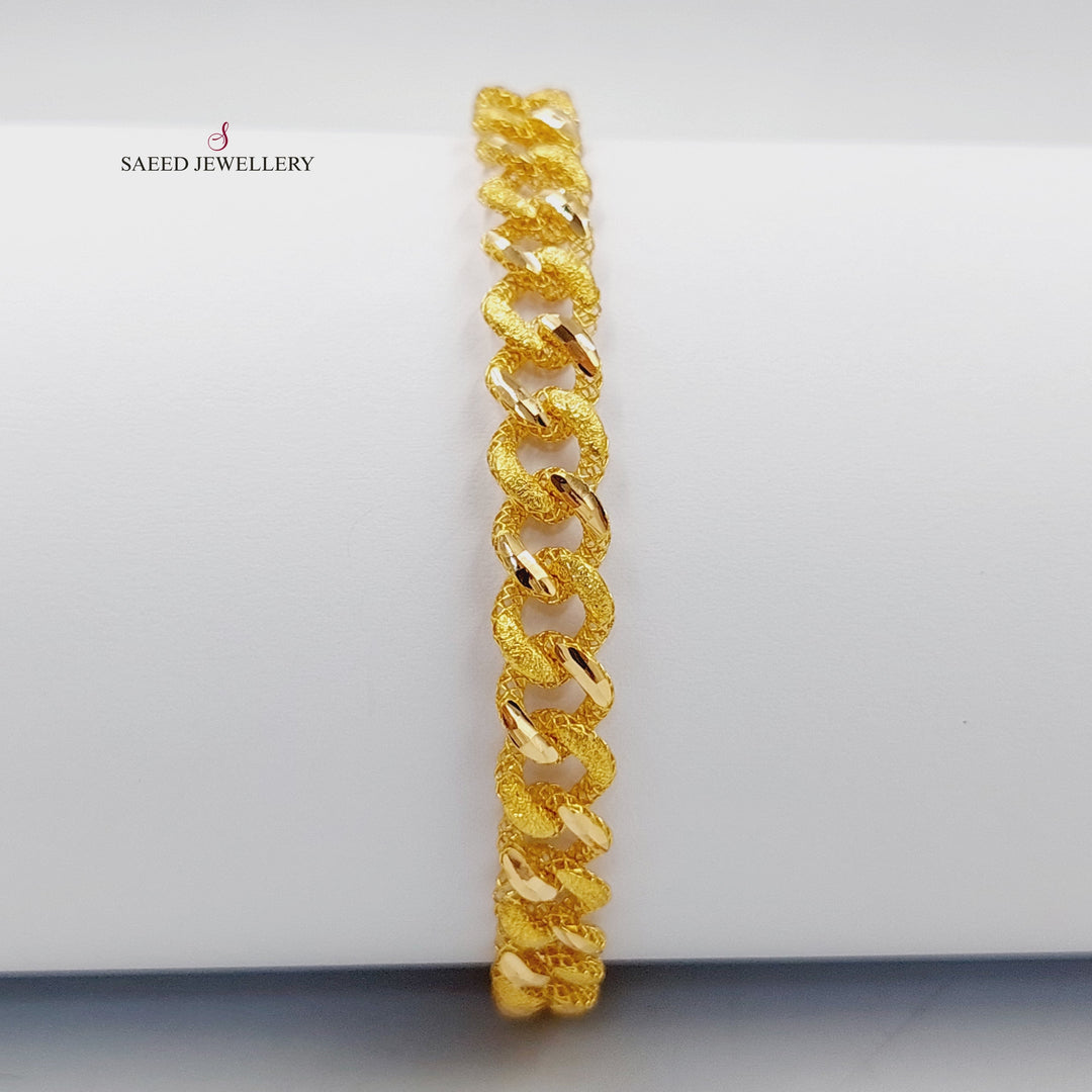 21K Gold Cuban Links Bracelet by Saeed Jewelry - Image 1