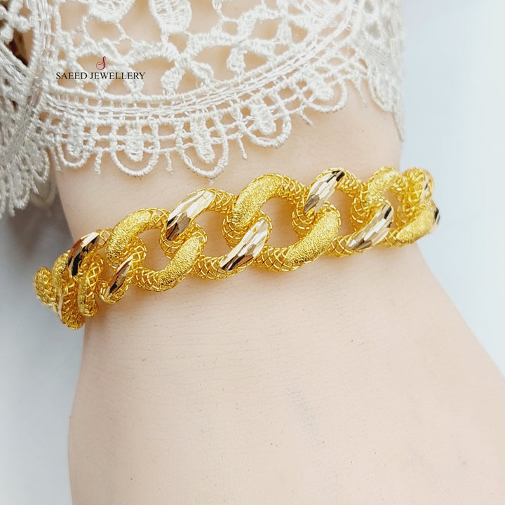 21K Gold Cuban Links Bracelet by Saeed Jewelry - Image 6