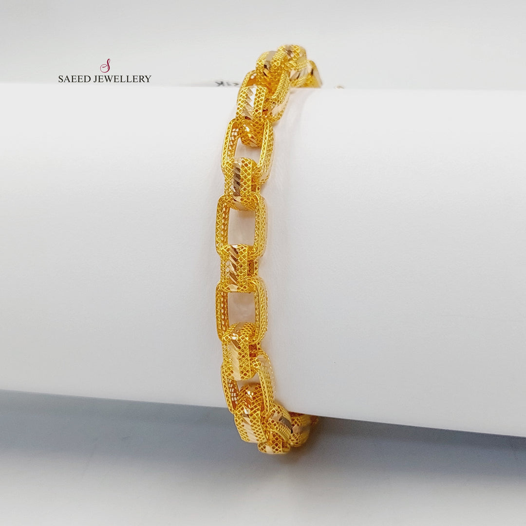 21K Gold Cuban Links Bracelet by Saeed Jewelry - Image 3