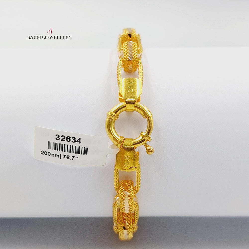 21K Gold Cuban Links Bracelet by Saeed Jewelry - Image 2