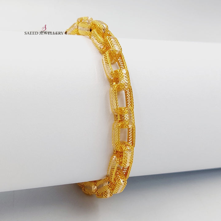 21K Gold Cuban Links Bracelet by Saeed Jewelry - Image 4