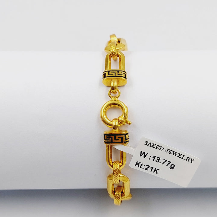 21K Gold Cuban Links Bracelet by Saeed Jewelry - Image 4