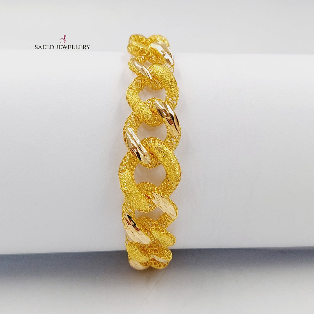 21K Gold Cuban Links Bracelet by Saeed Jewelry - Image 1