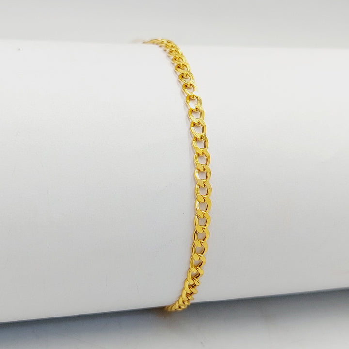 21K Gold Curb Bracelet by Saeed Jewelry - Image 1