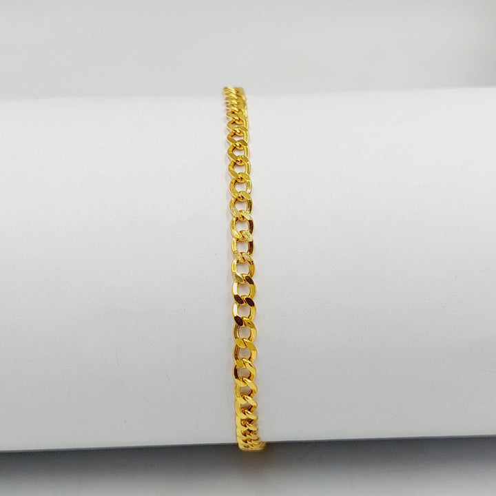 21K Gold Curb Bracelet by Saeed Jewelry - Image 3