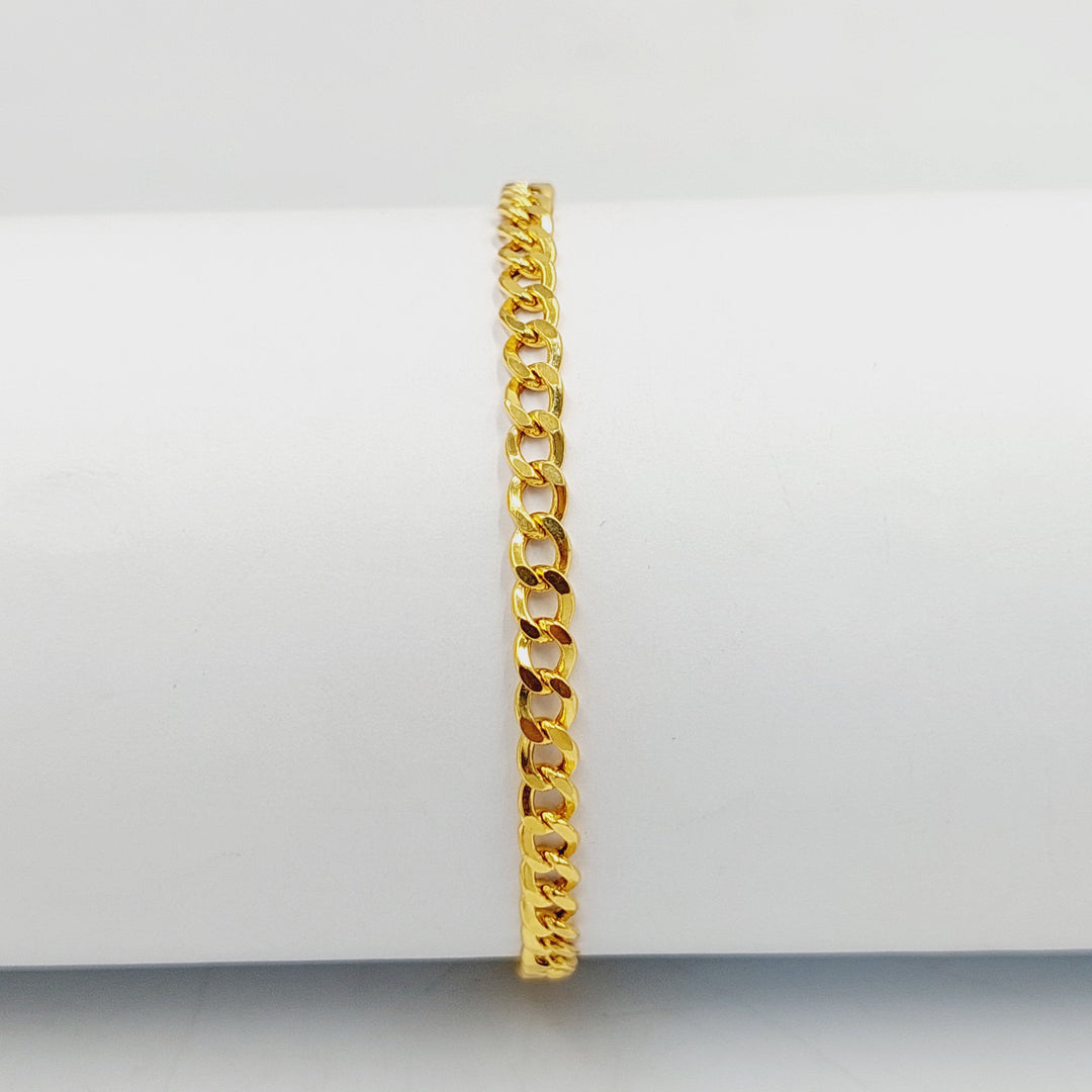 21K Gold Curb Bracelet by Saeed Jewelry - Image 3