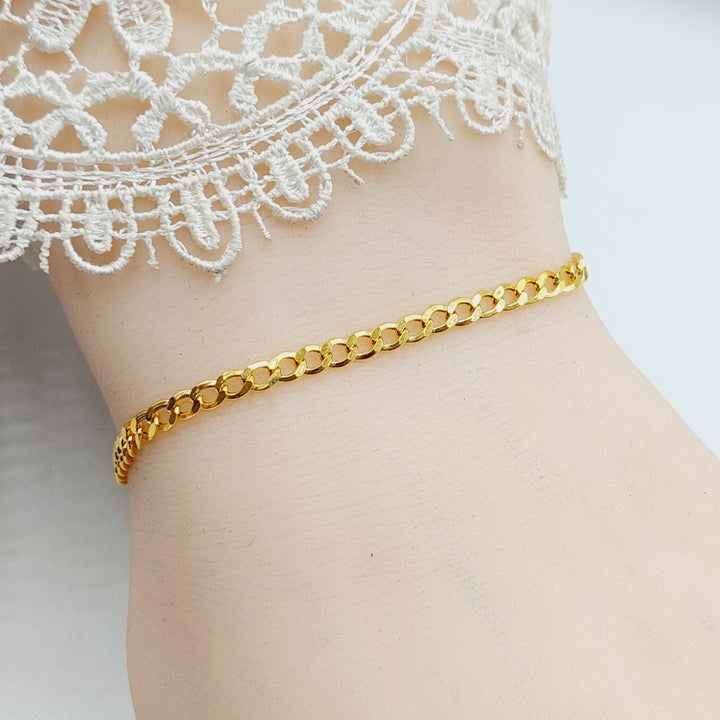 21K Gold Curb Bracelet by Saeed Jewelry - Image 5