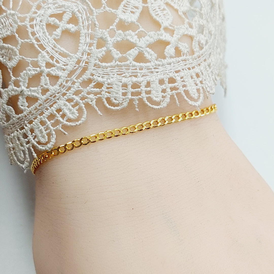 21K Gold Curb Bracelet by Saeed Jewelry - Image 5