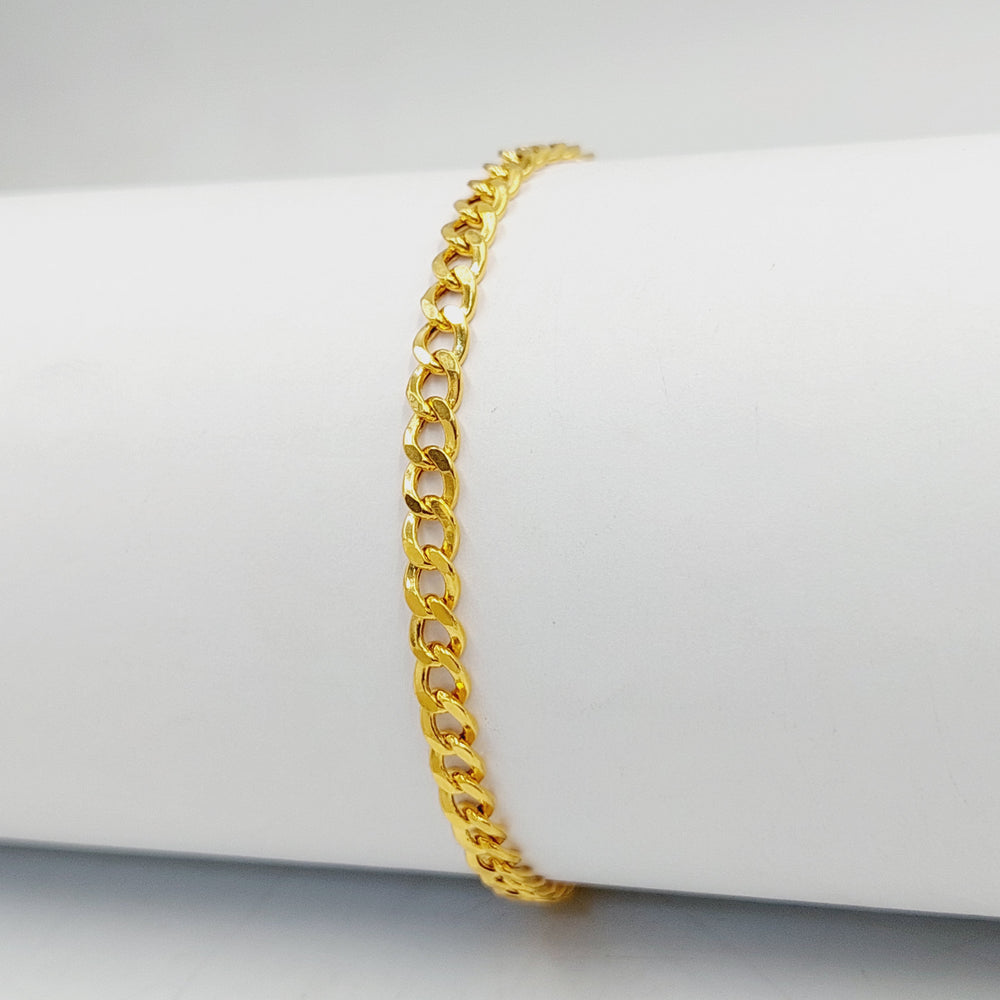 21K Gold Curb Bracelet by Saeed Jewelry - Image 2