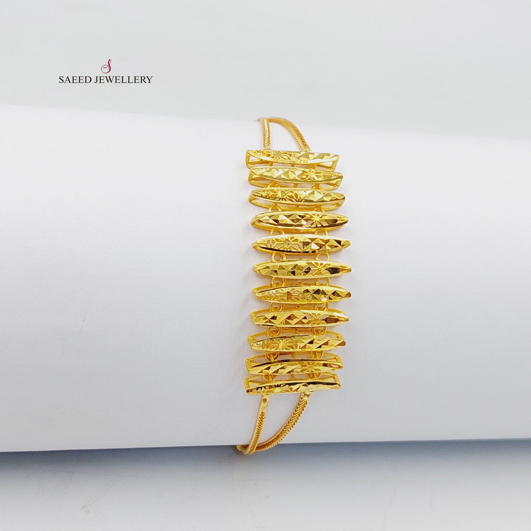 21K Gold Deluxe Turkish Bracelet by Saeed Jewelry - Image 2