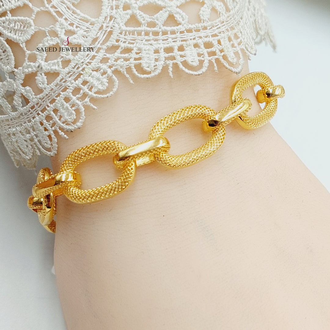 21K Gold Deluxe Cuban Links Bracelet by Saeed Jewelry - Image 5