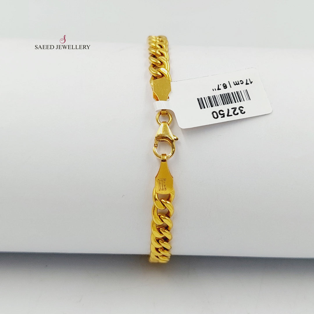 21K Gold Deluxe Leaf Bracelet by Saeed Jewelry - Image 5