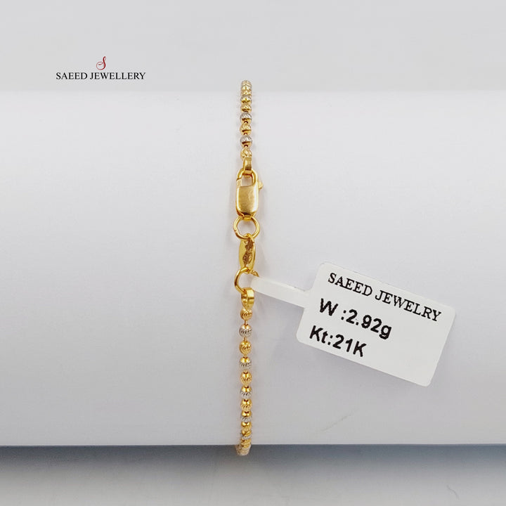 21K Gold Deluxe Balls Bracelet by Saeed Jewelry - Image 2