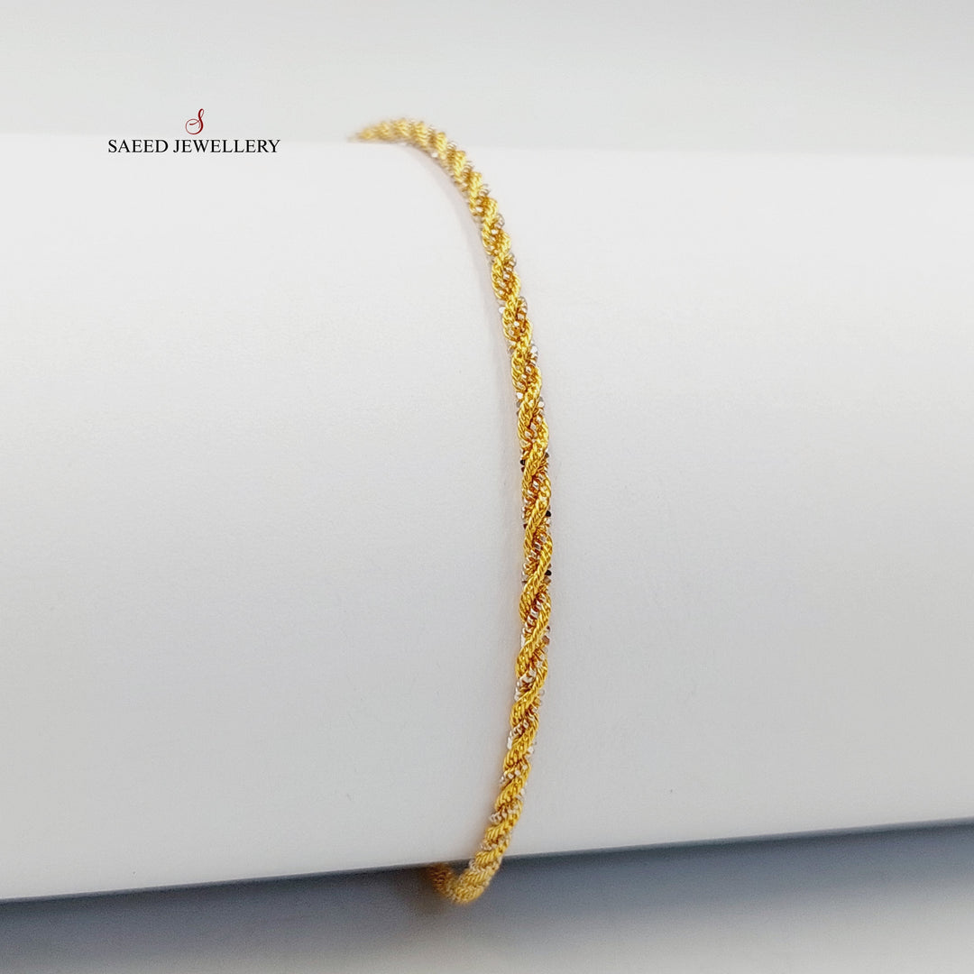 21K Gold Deluxe Rope Bracelet by Saeed Jewelry - Image 3