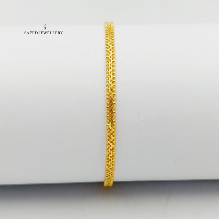 21K Gold Deluxe Flat Bracelet by Saeed Jewelry - Image 1