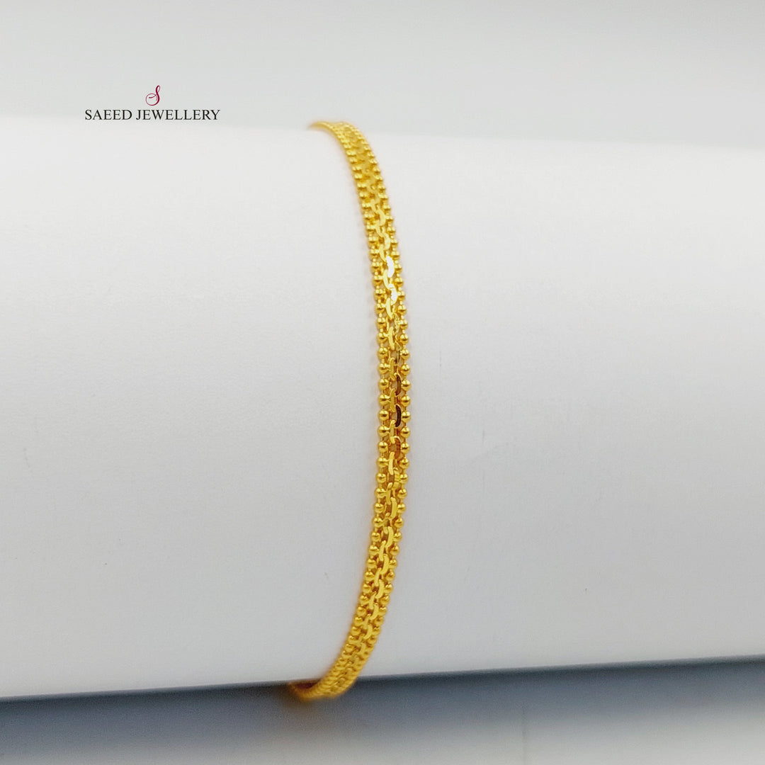 21K Gold Deluxe Flat Bracelet by Saeed Jewelry - Image 3