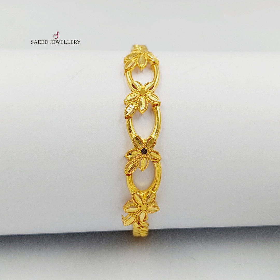 21K Gold Deluxe Leaf Bracelet by Saeed Jewelry - Image 1