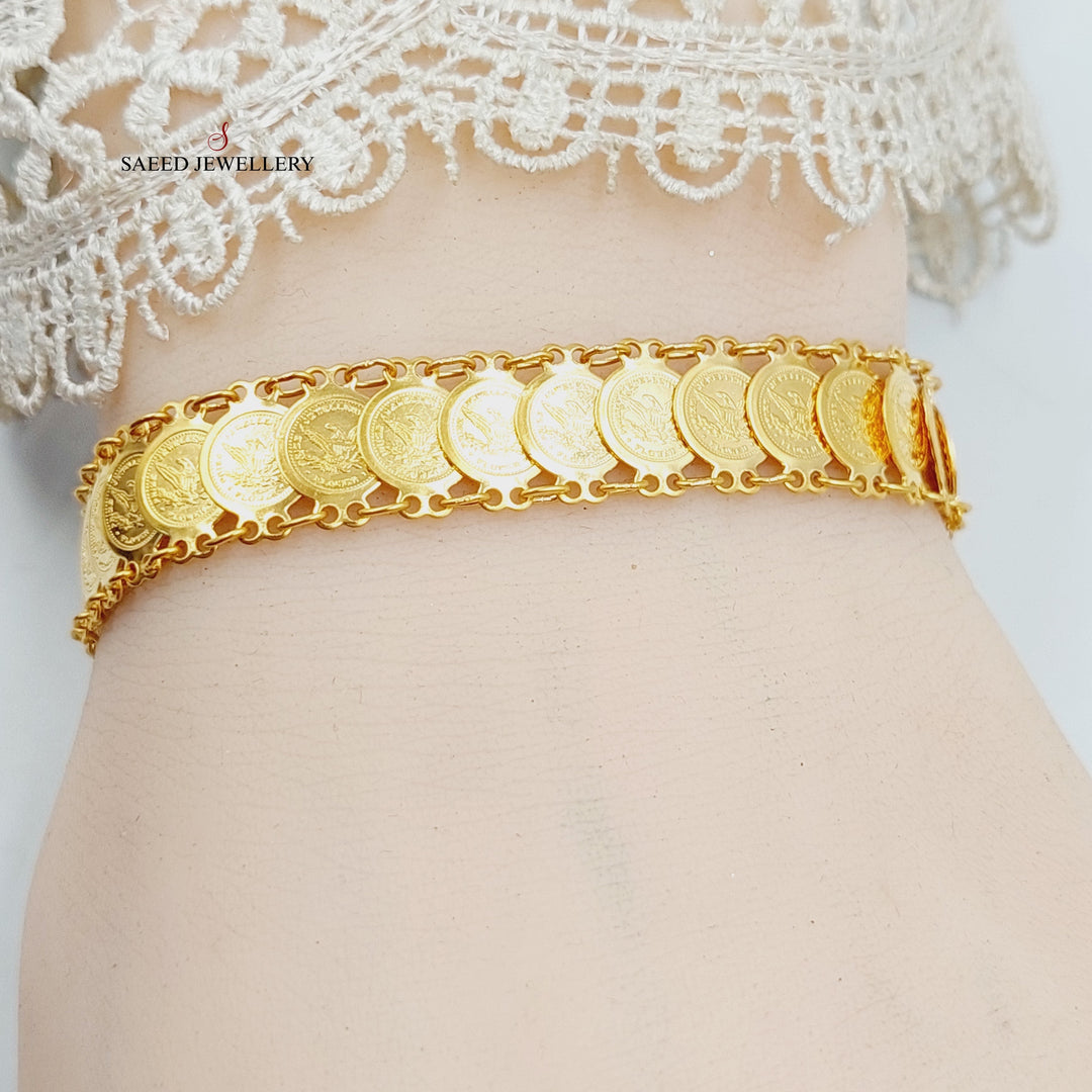 21K Gold Eighths Bracelet by Saeed Jewelry - Image 6