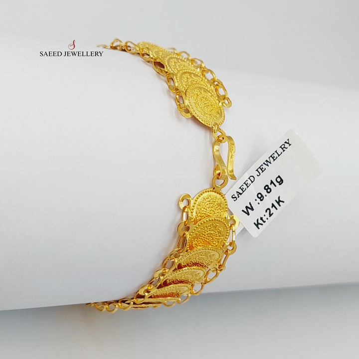 21K Gold Eighths Bracelet by Saeed Jewelry - Image 4