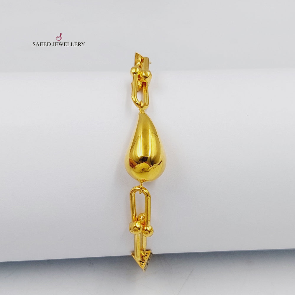 21K Gold Enameled Almond Bracelet by Saeed Jewelry - Image 2