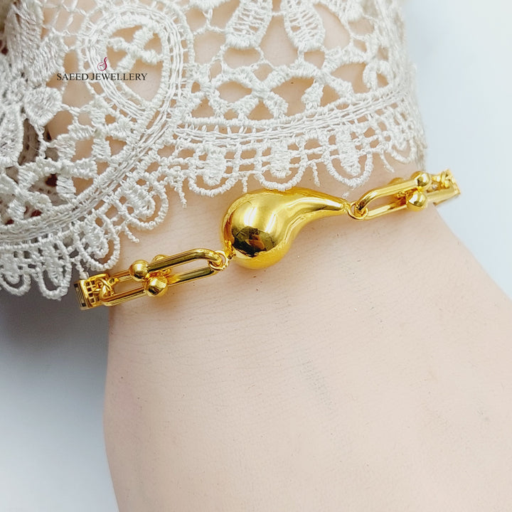 21K Gold Enameled Almond Bracelet by Saeed Jewelry - Image 5