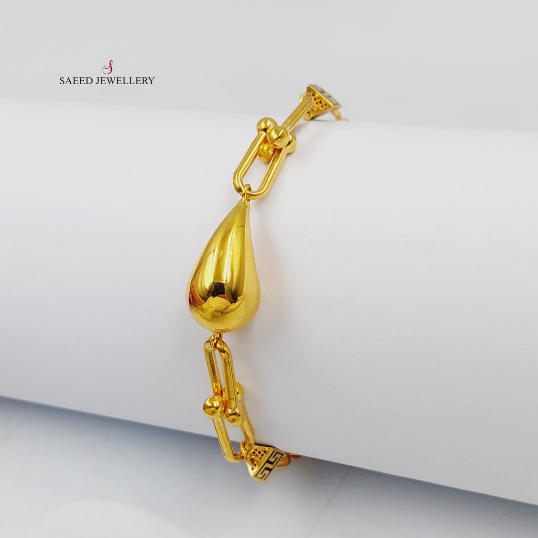 21K Gold Enameled Almond Bracelet by Saeed Jewelry - Image 3