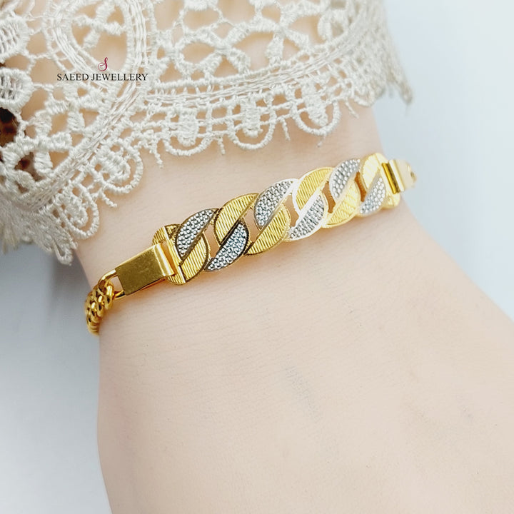 21K Gold Enameled Bar Bracelet by Saeed Jewelry - Image 6