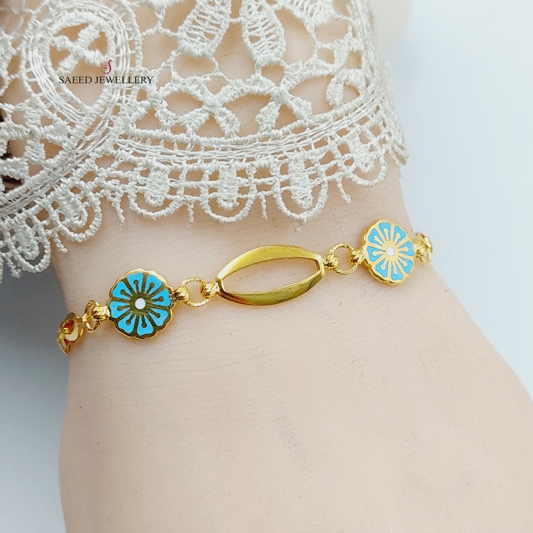 21K Gold Enameled Turkish Bracelet by Saeed Jewelry - Image 5