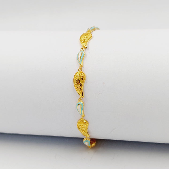 21K Gold Enameled Turkish Bracelet by Saeed Jewelry - Image 4