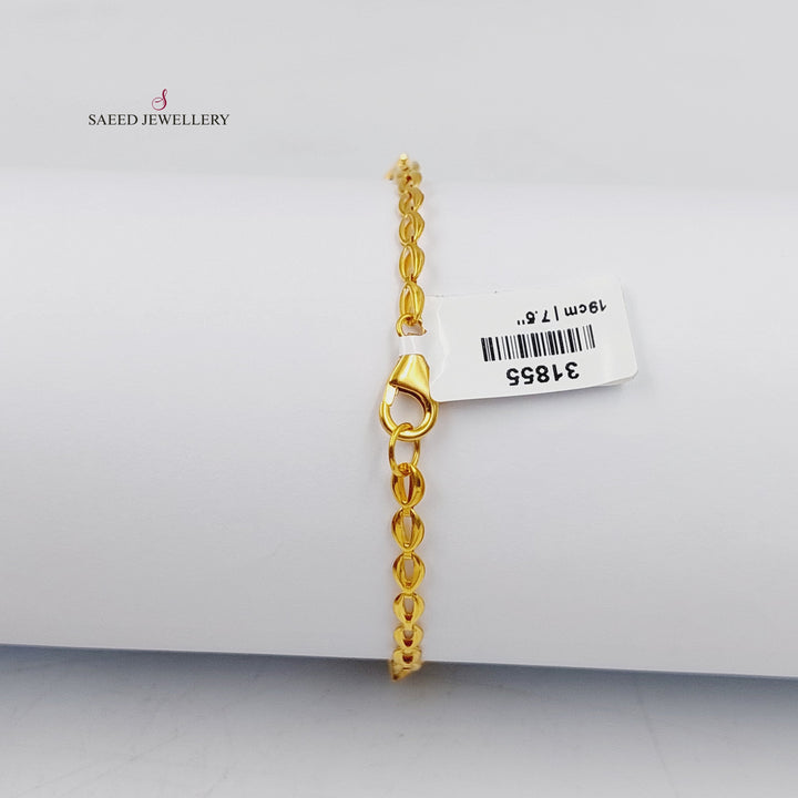 21K Gold Enameled Almond Bracelet by Saeed Jewelry - Image 4