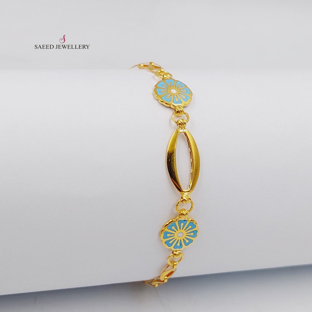 21K Gold Enameled Turkish Bracelet by Saeed Jewelry - Image 4