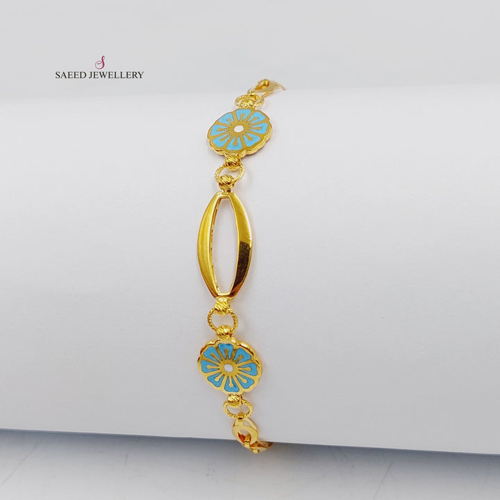 21K Gold Enameled Turkish Bracelet by Saeed Jewelry - Image 3