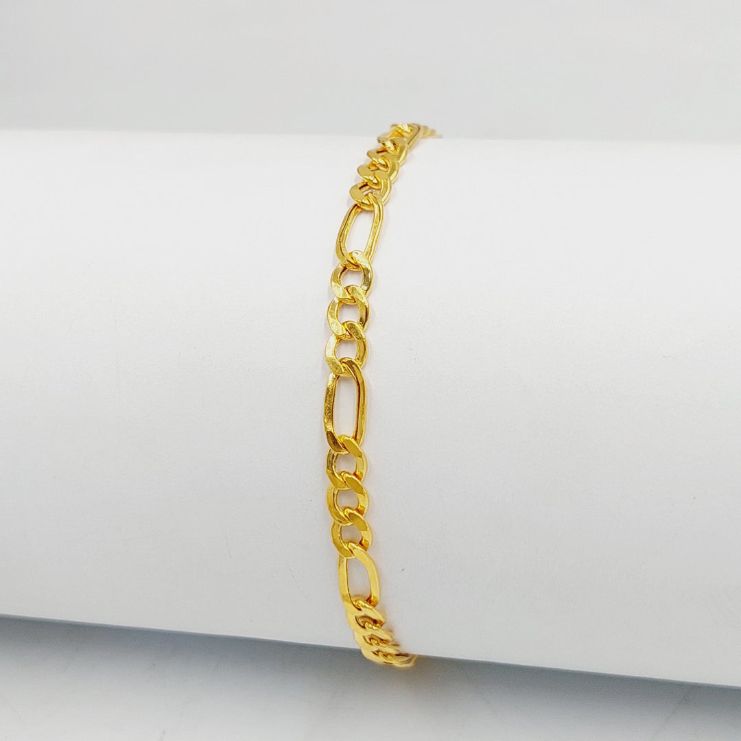 21K Gold Figaro Bracelet by Saeed Jewelry - Image 4