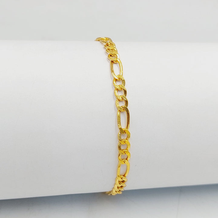 21K Gold Figaro Bracelet by Saeed Jewelry - Image 1