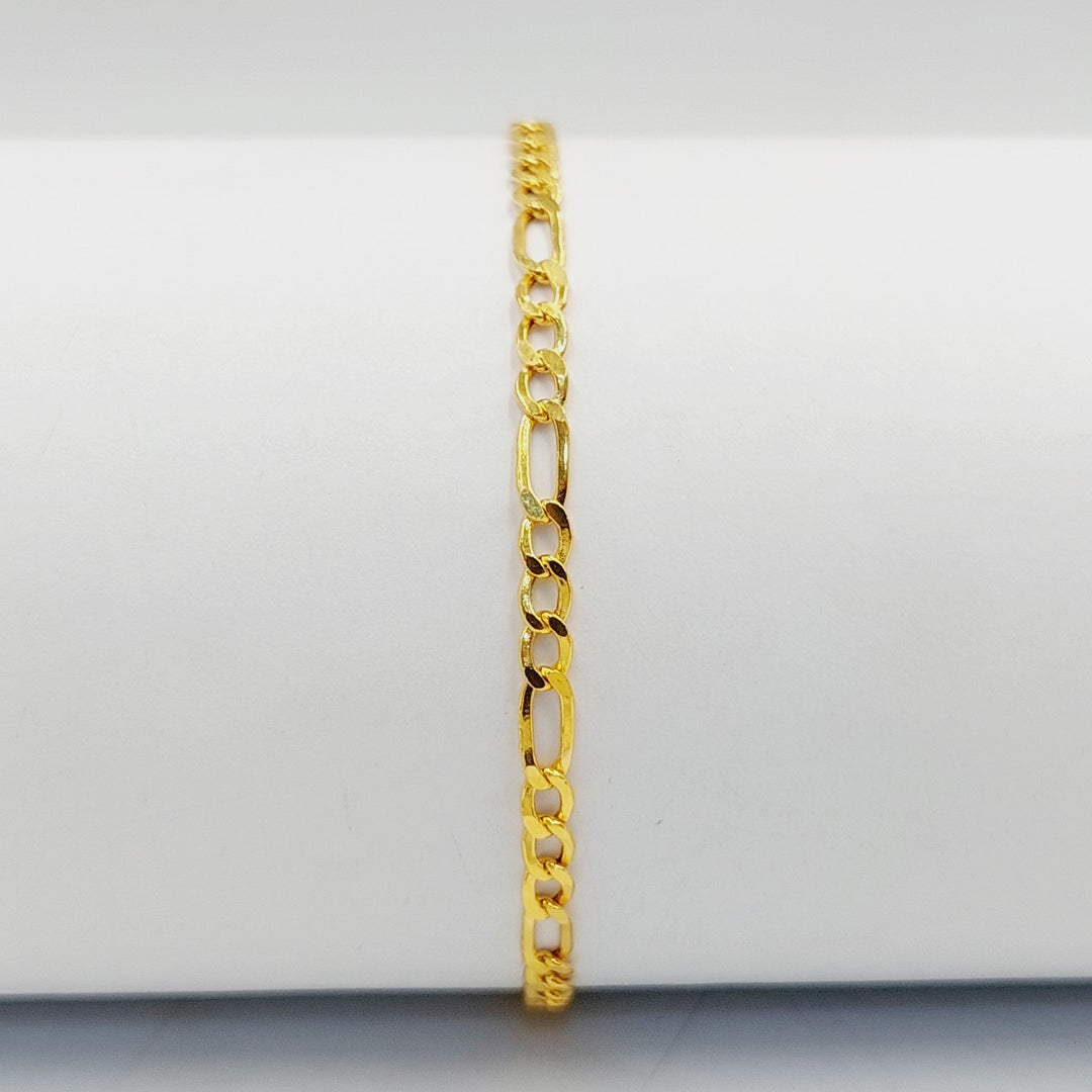 21K Gold Figaro Bracelet by Saeed Jewelry - Image 1