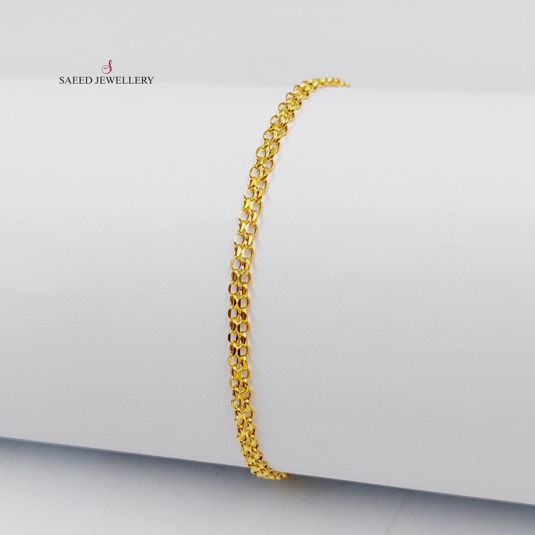 21K Gold Flat Bracelet by Saeed Jewelry - Image 3