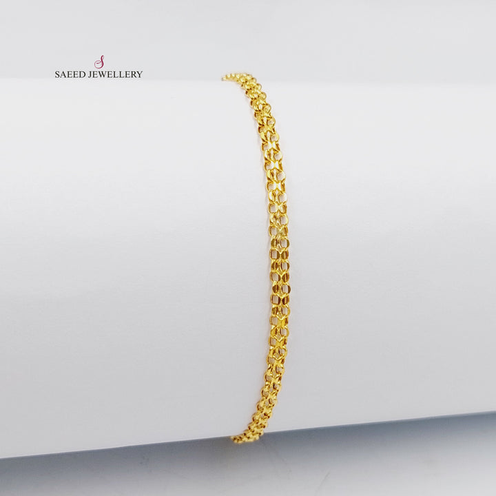 21K Gold Flat Bracelet by Saeed Jewelry - Image 2