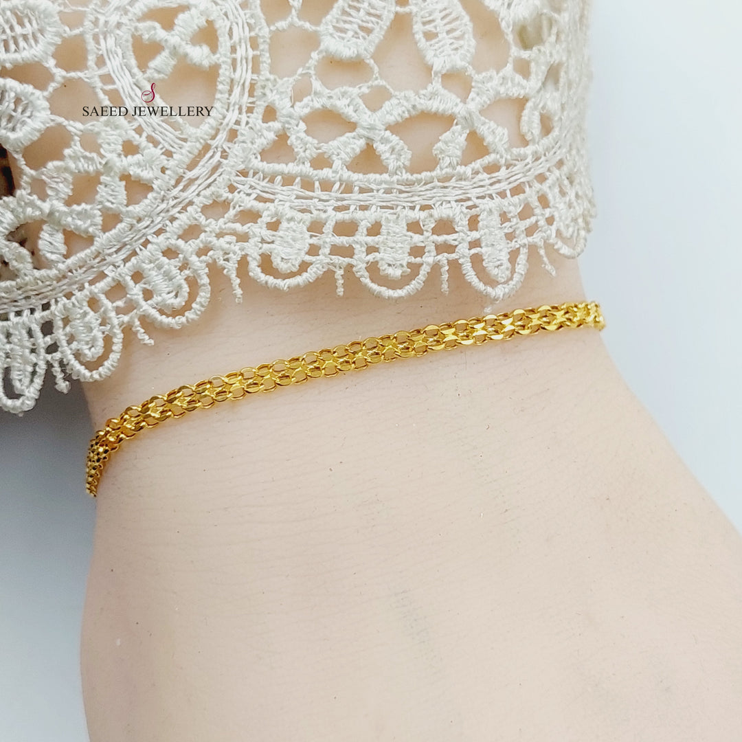 21K Gold Flat Bracelet by Saeed Jewelry - Image 5