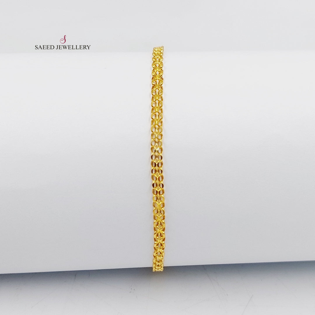 21K Gold Flat Bracelet by Saeed Jewelry - Image 1