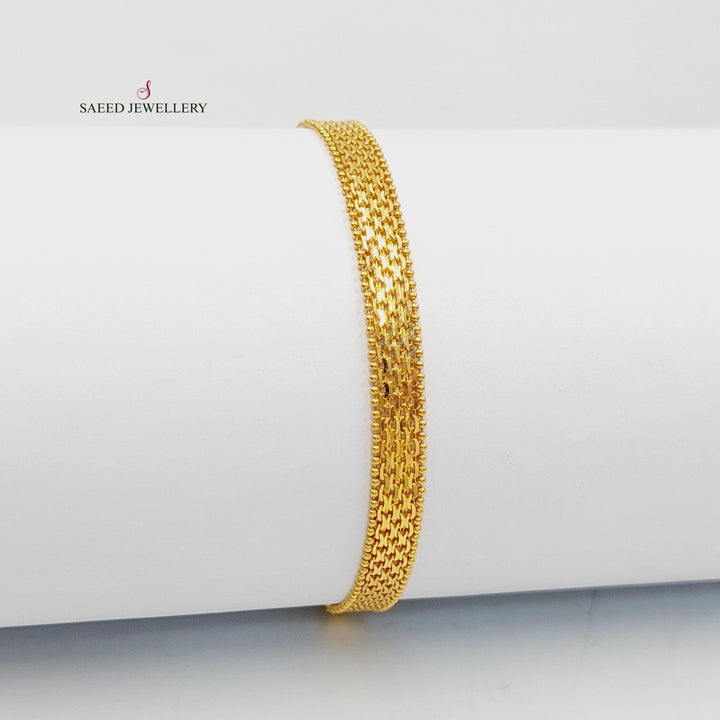 21K Gold Flat Fancy Bracelet by Saeed Jewelry - Image 2