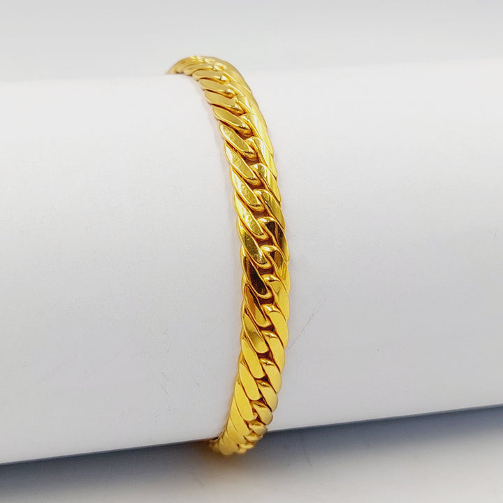 21K Gold Flat Snake Bracelet by Saeed Jewelry - Image 4